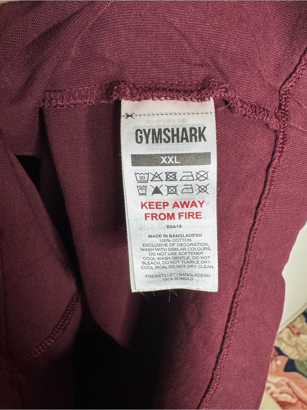 Gymshark Women’s Long Sleeve Crew Neck Shirt in Burgundy - Picture 4 of 6
